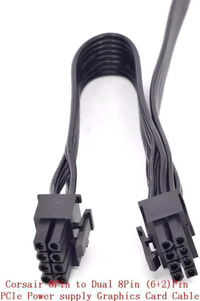 Alt view image 2 of 3 - 8Pin to Dual 8pin 6+2pin PCIe Power supply Cable Graphics Card GPU Cable  for CORSAIR  CX-M Series CX850M CX750M CX600M CX500M CX430M AXi Series AX1500i AX1200i AX860i AX760i AX Series AX860