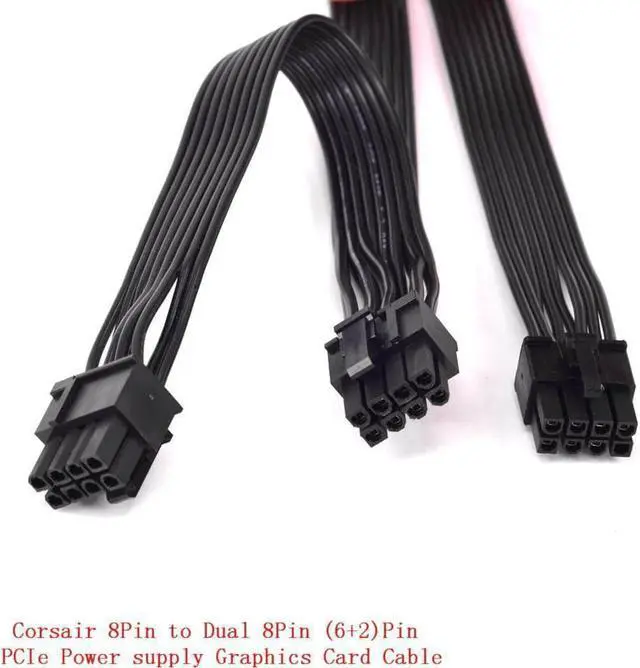 Alt view image 3 of 3 - 8Pin to Dual 8pin 6+2pin PCIe Power supply Cable Graphics Card GPU Cable  for CORSAIR  CX-M Series CX850M CX750M CX600M CX500M CX430M AXi Series AX1500i AX1200i AX860i AX760i AX Series AX860