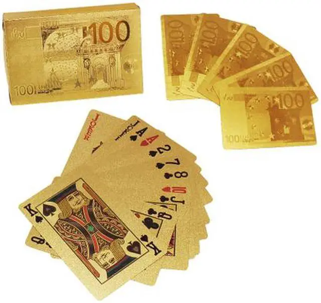 Main image of 24K Karat Gold Foil Plated Poker Playing Card with Certificate EU Pattern