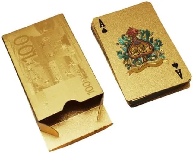 Alt view image 5 of 5 - 24K Karat Gold Foil Plated Poker Playing Card with Certificate EU Pattern
