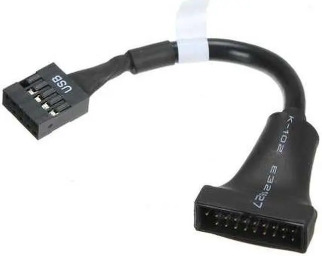 Alt view image 2 of 4 - New USB 2.0 9 Pin Motherboard Female to USB 3.0 20 Pin Housing Male Cable adapter