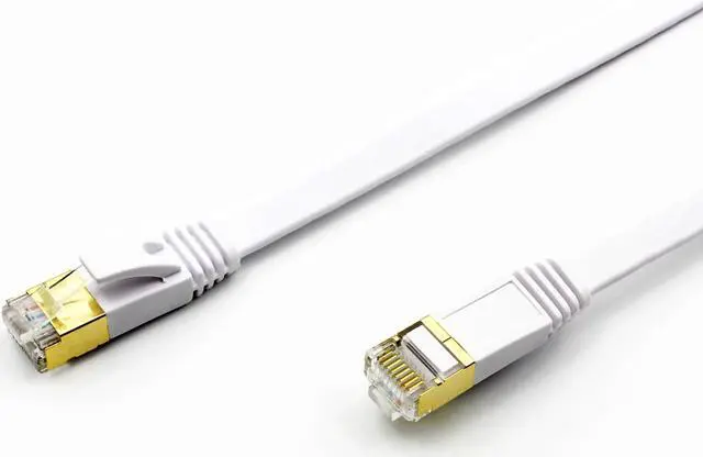 Alt view image 3 of 5 - 3.3FT/6.6FT/10FT/15FT/33FT/49.2FT  CAT7 10 Gigabit 600Mhz Flat Ethernet Shielded (SSTP) Cable Modem Router RG45 LAN Network Cord