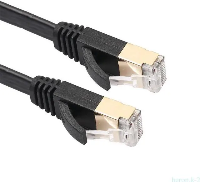 Alt view image 3 of 7 - 3.3FT/6.6FT/10FT/15FT/33FT/49.2FT  CAT7 10 Gigabit 600Mhz Flat Ethernet Shielded (SSTP) Cable Modem Router RG45 LAN Network Cord