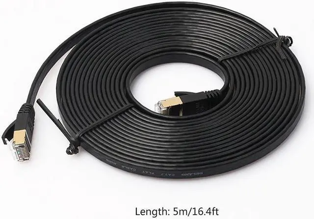 Main image of 3.3FT/6.6FT/10FT/15FT/33FT/49.2FT  CAT7 10 Gigabit 600Mhz Flat Ethernet Shielded (SSTP) Cable Modem Router RG45 LAN Network Cord