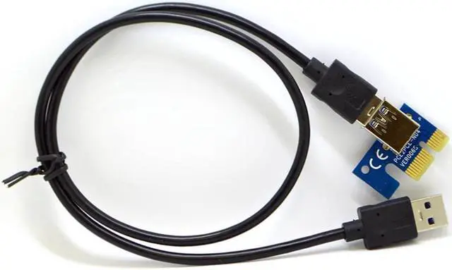 Alt view image 4 of 6 - 6 pack PCIe 1x to 16x PCI Express Extender Rise Card, USB 3.0 PCI-e Extension Adapter w/ SATA to Molex 6 pin Cable.