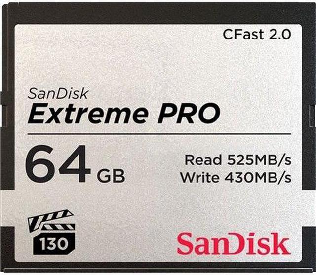 SanDisk Extreme Pro CFSP 64 GB CFAST 2.0 MEMORY CARD 4K Video Record  SDCFSP-064G-G46B