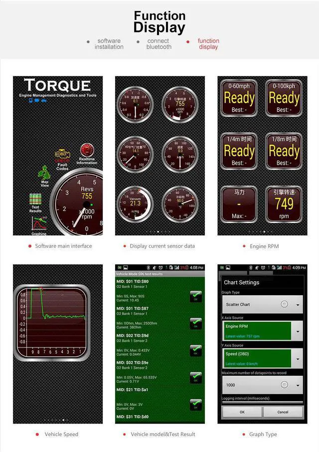 Alt view image 5 of 5 - KW903 ELM327 V1.5 Car Bluetooth3.0 Scanner Code Reader Auto OBD2 OBDII Diagnostic Tool for Android