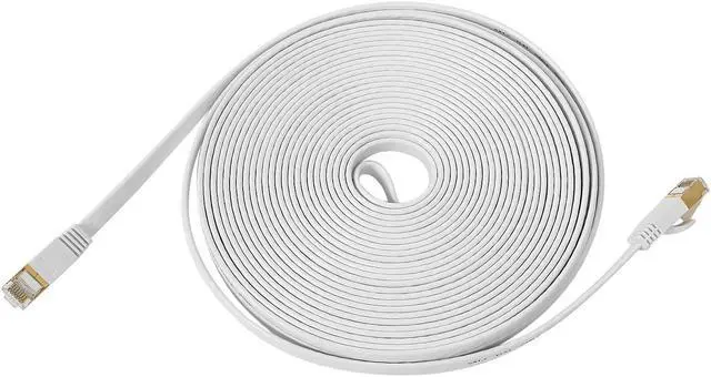 Alt view image 3 of 7 - 3.3FT/6.6FT/10FT/15FT/33FT/49.2FT  CAT7 10 Gigabit 600Mhz Flat Ethernet Shielded (SSTP) Cable Modem Router RG45 LAN Network Cord