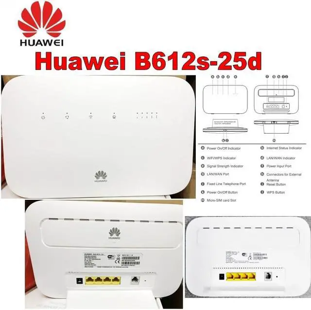 Alt view image 4 of 7 - Unlocked with  B612s-25d 4G LTE Cat.6 CPE Home Broadband Modem WiFi wireless Router 300Mbps