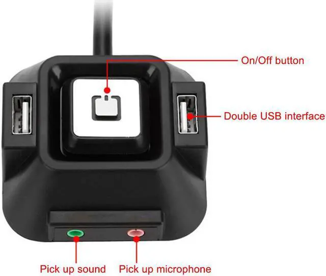 Alt view image 2 of 6 - 1.2m Desktop Computer PC Case Power Supply on/off Reset Button Switch Block Extender Cable with Dual USB Port Dual Audio Plug