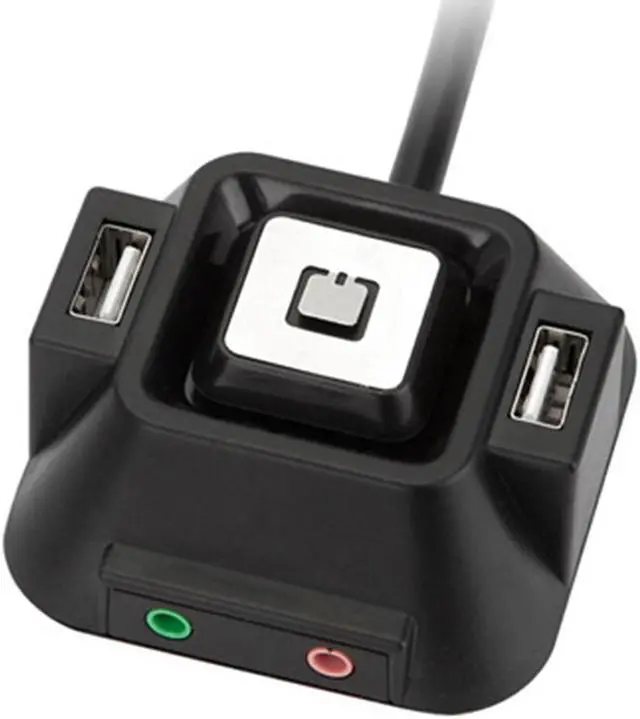 Alt view image 4 of 6 - 1.2m Desktop Computer PC Case Power Supply on/off Reset Button Switch Block Extender Cable with Dual USB Port Dual Audio Plug