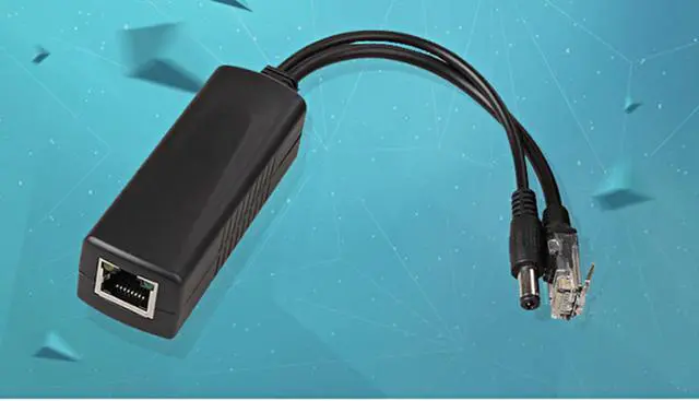 Alt view image 3 of 6 - POE Adapter Cable POE SPOE Splitter Power Supply Module 48 v Separator Combiner Black Color 48V power cable