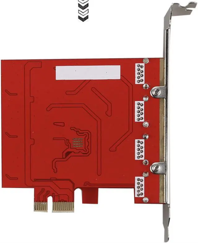 Alt view image 3 of 7 - PCIE PCI Express 1x to 4 ports USB 3.0 Expansion card Control Riser Card Adapter Red PCB board  up to 5Gbps