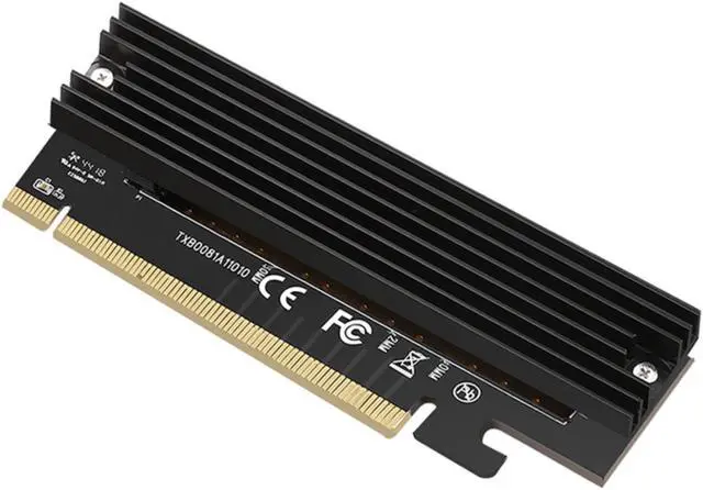 Alt view image 3 of 7 - PCIE PCI Express X16 to M.2 M Key NVMe SSD Ethernet Adapter M-Key Interface Expansion Card with heatsink