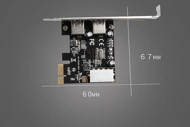 Alt view image 3 of 7 - PCI-E PCI Express 1x  to Dual Port USB 3.0 HUB PCI Express Expansion Card Adapter High Speed up to 5Gbps Add On Cards With Low Profile Bracket