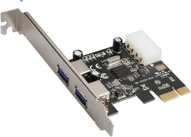 Alt view image 2 of 7 - PCI-E PCI Express 1x  to Dual Port USB 3.0 HUB PCI Express Expansion Card Adapter High Speed up to 5Gbps Add On Cards With Low Profile Bracket