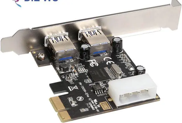 Alt view image 4 of 7 - PCI-E PCI Express 1x  to Dual Port USB 3.0 HUB PCI Express Expansion Card Adapter High Speed up to 5Gbps Add On Cards With Low Profile Bracket