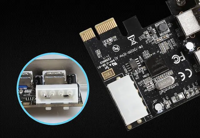 Alt view image 6 of 7 - PCI-E PCI Express 1x  to Dual Port USB 3.0 HUB PCI Express Expansion Card Adapter High Speed up to 5Gbps Add On Cards With Low Profile Bracket