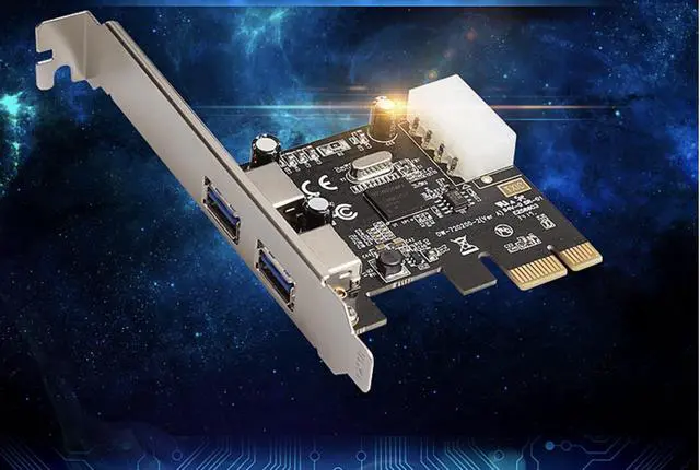 Alt view image 5 of 7 - PCI-E PCI Express 1x  to Dual Port USB 3.0 HUB PCI Express Expansion Card Adapter High Speed up to 5Gbps Add On Cards With Low Profile Bracket