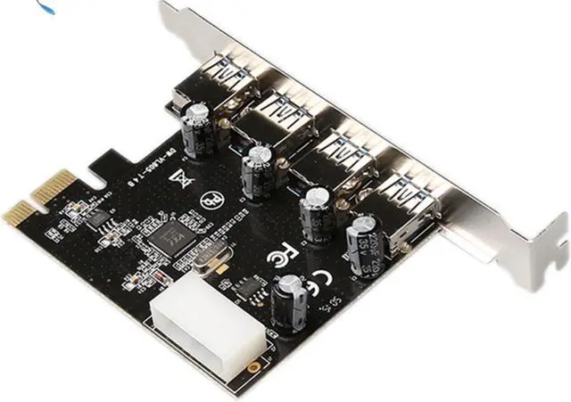 Alt view image 4 of 7 - PCI express to USB3.0 Riser card for VL805 PCIe X1 to 4 ports USB3.0 4 pin power add on card