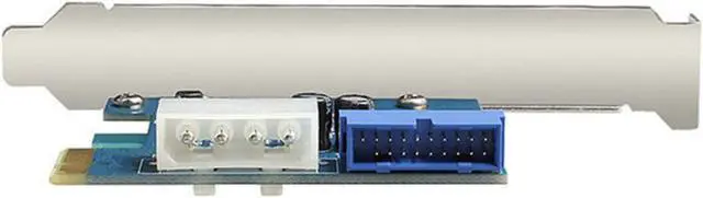 Alt view image 3 of 7 - PCI-E PCI Express 1x to USB 3.0 20Pin (19Pin) mainboard converter Interface Expansion Card with 4 pin power connector