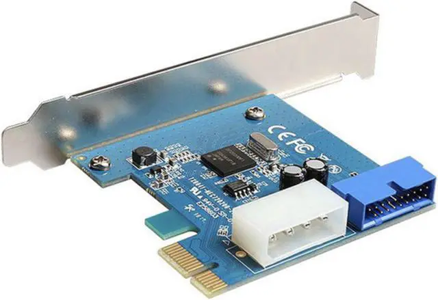 Alt view image 4 of 7 - PCI-E PCI Express 1x to USB 3.0 20Pin (19Pin) mainboard converter Interface Expansion Card with 4 pin power connector