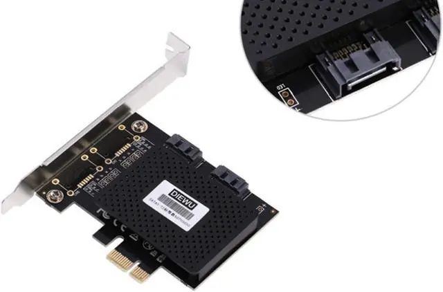 Alt view image 2 of 7 - PCIE to 3.0SATA Card 2Ports PCI Express PCIE to 2 Port SATA 3.0 Ports Expansion Controller riser Post card Adapter With Low Profile Bracket