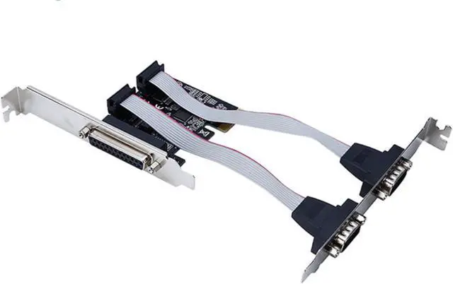 Main image of PCI-E to 2 DB9 RS232 Serial Ports + 1 DB25 Printer  Parallel LPT Port Adapter Card for Desktops Computer Components