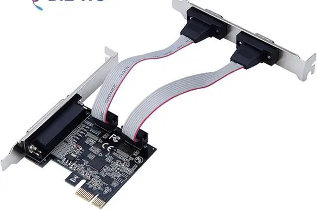 Alt view image 4 of 6 - PCI-E to 2 DB9 RS232 Serial Ports + 1 DB25 Printer  Parallel LPT Port Adapter Card for Desktops Computer Components