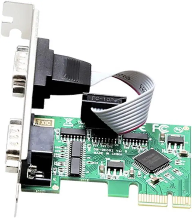 Alt view image 4 of 5 - PCI-E serial Riser card pcie PCI Express to Dual RS232 ports interface industrial expansion add on cards DH382 chipest