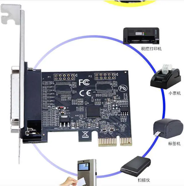 Main image of PCI Express PCI-E 1X to Parallel port DB25 LPT Printer Card Adapter ASIX chip AX99100