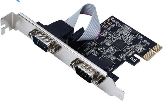 Alt view image 2 of 6 - PCI-E PCI Express 1x to Dual Serial DB9 RS232 2 Ports Controller Adapter riser Card for ASIX AX99100