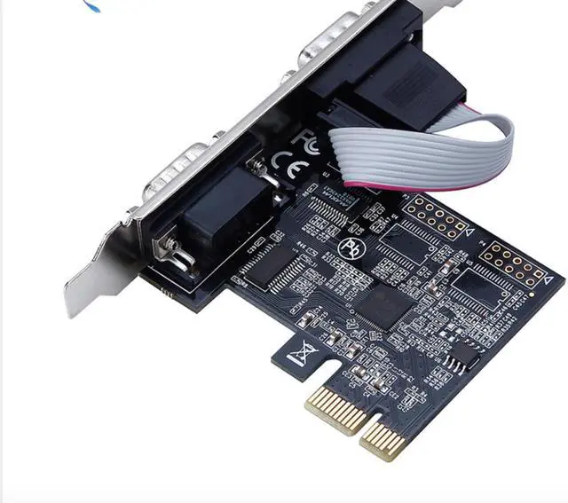 Alt view image 4 of 6 - PCI-E PCI Express 1x to Dual Serial DB9 RS232 2 Ports Controller Adapter riser Card for ASIX AX99100