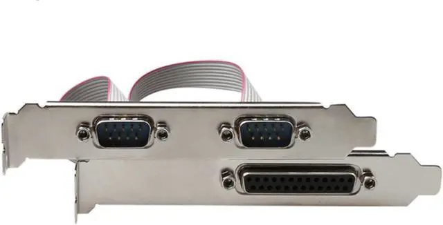 Alt view image 2 of 5 - PCI Express PCIe to 2 RS232 RS-232 Serial Port COM & DB25 Printer Parallel Port Interface Riser Card