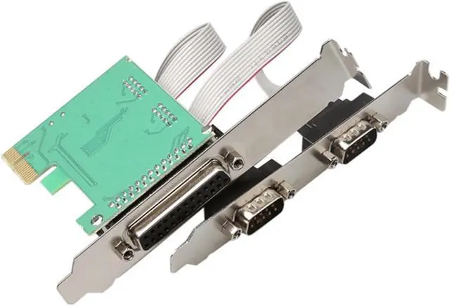 Alt view image 4 of 5 - PCI Express PCIe to 2 RS232 RS-232 Serial Port COM & DB25 Printer Parallel Port Interface Riser Card