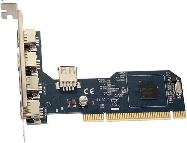 Main image of PCI to 5 port usb2.0 Riser adapter card USB Expansion card  NEC for Vista Win ME XP 2000 98 Server 2008