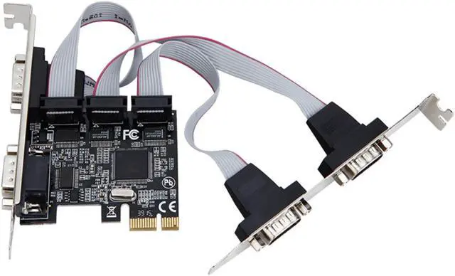 Alt view image 5 of 7 - PCI express 4 ports Serial PCI-e 1x card Multi RS232 DB9 COM port PCIe I/O riser expansion card