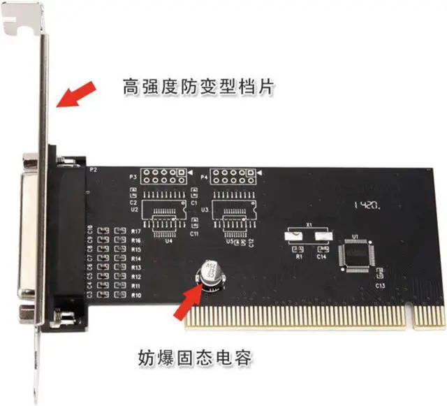 Alt view image 4 of 7 - PCI to Parallel Port Expansion Card Adapter PCI To Parallel 25pin DB25 Printer Port Controller Card With Low Profile Bracket support SPP/PS2/EPP/ECP
