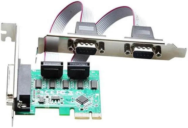 Alt view image 4 of 7 - PCI express 2 Serial and 1 parallel port Riser Card RS232 Printer port PCI-e Card chip WCH