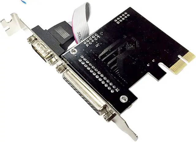 Alt view image 2 of 7 - PCI Express 1X to single Serial single Parallel Port Expansion Card I/O PCIe riser card support IrDA