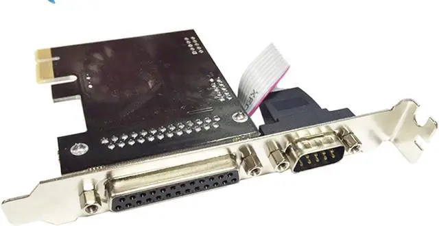 Alt view image 4 of 7 - PCI Express 1X to single Serial single Parallel Port Expansion Card I/O PCIe riser card support IrDA