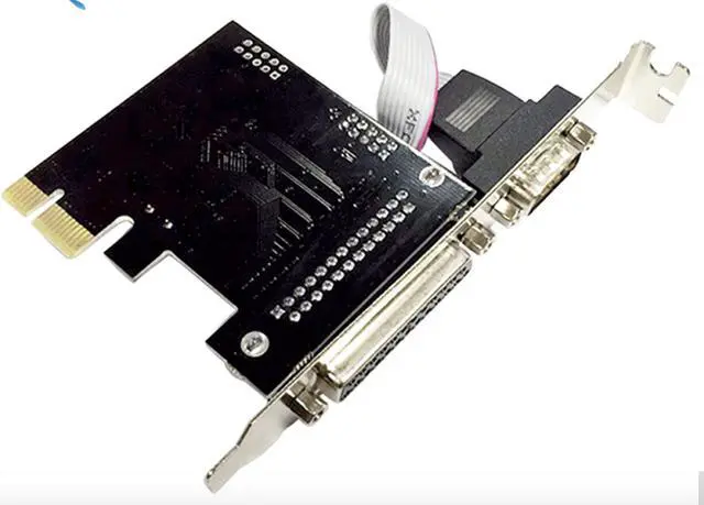 Alt view image 5 of 7 - PCI Express 1X to single Serial single Parallel Port Expansion Card I/O PCIe riser card support IrDA