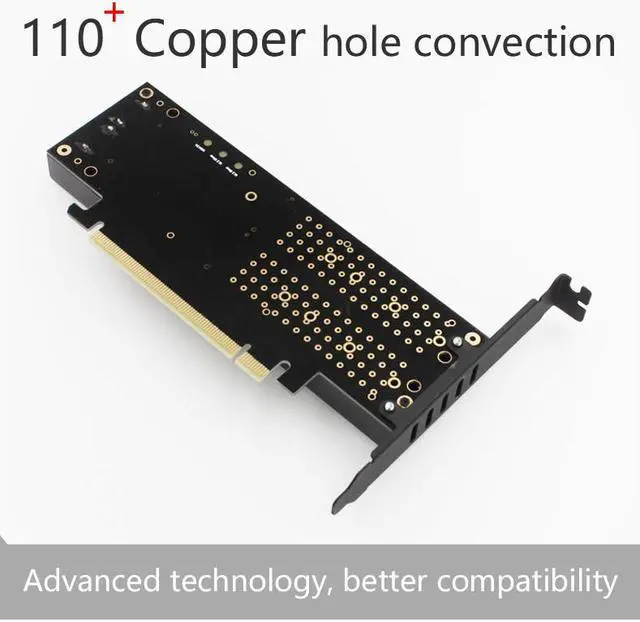 Alt view image 3 of 7 - JEYI KNIGHT PCIE 3.0 NVME Adapter x16 PCI-E Full Speed M.2 2280 aluminum sheet Thermal conductivity silicon wafer fan cooling SSD with dual voltage