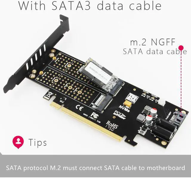 Alt view image 7 of 7 - JEYI KNIGHT Power-Fail Protection PCIE3.0 NVME Adapter x16 Full Speed M.2 add on card Heat sink wafer fan cooling SSD U.2 SSD three-disc expansion card