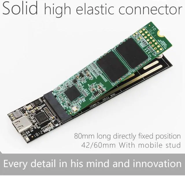 Alt view image 5 of 6 - PARD PRO TYPE-C USB3.1 USB3.0 m.2 NGFF B-Key SSD Mobile Drive VIA VLI716 Support TRIM SATA3 6Gbps UASP Aluminum SSD HDD Enclosure