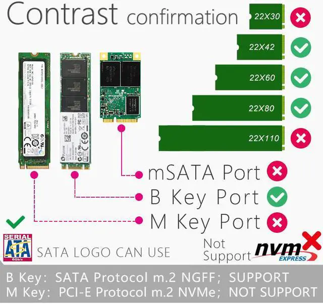 Alt view image 6 of 6 - PARD PRO TYPE-C USB3.1 USB3.0 m.2 NGFF B-Key SSD Mobile Drive VIA VLI716 Support TRIM SATA3 6Gbps UASP Aluminum SSD HDD Enclosure