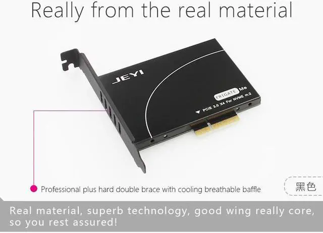 Alt view image 4 of 7 - Frigate No.1 M.2 NVMe SSD NGFF TO PCIE 3.0 X4 Adapter M Key interface card Support PCI-Express x4 2280 Size m.2 FULL SPEED