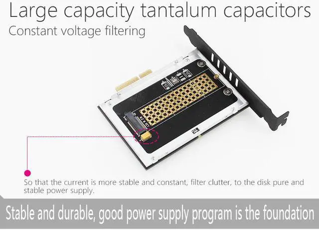 Alt view image 3 of 7 - Frigate No.1 M.2 NVMe SSD NGFF TO PCIE 3.0 X4 Adapter M Key interface card Support PCI-Express x4 2280 Size m.2 FULL SPEED