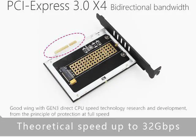 Alt view image 4 of 7 - Frigate No.1 M.2 NVMe SSD NGFF TO PCIE 3.0 X4 Adapter M Key interface card Support PCI-Express x4 2280 Size m.2 FULL SPEED