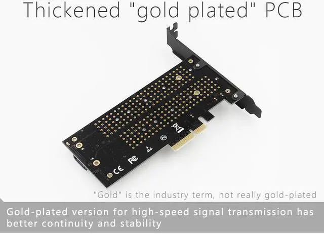 Alt view image 3 of 7 - SK7 Plus M.2 NVMe SSD NGFF TO PCIE3.0 X4 4X adapter M Key B KEY Dual interface card PCI-E3.0 Dual voltage 12V+3.3V SATA U.2+ SeaShark Heat sink heatsink